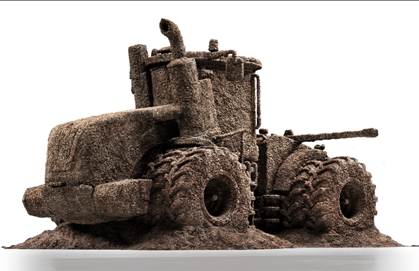 the Smart Nutrition tractor made out of sand
